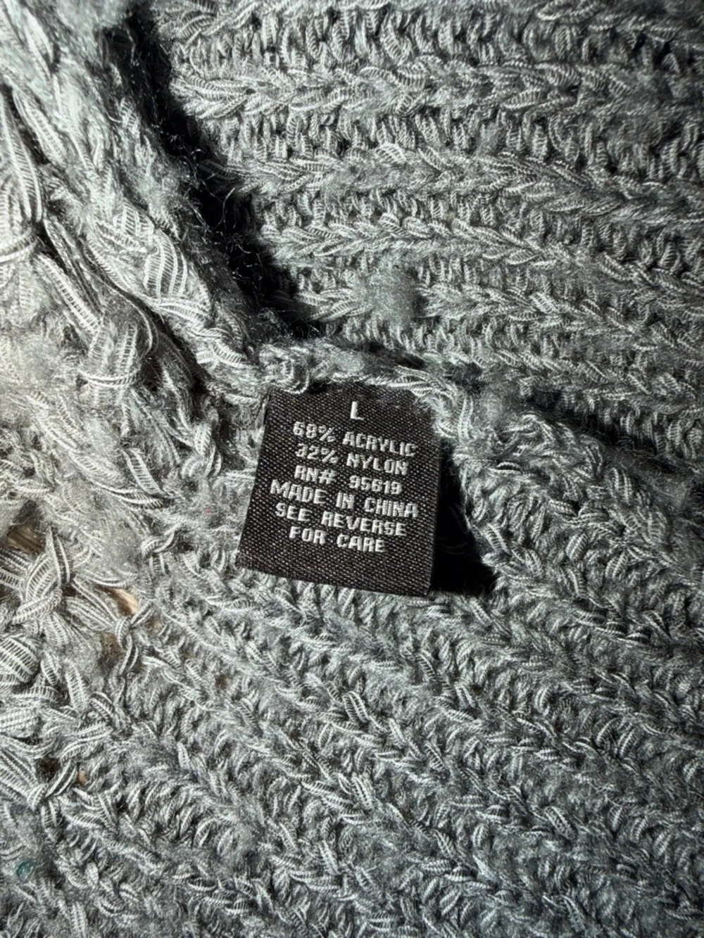 Fever Gray Women’s Crochet Knit Longline Drape Cardigan - Picture 7 of 7